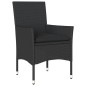 vidaXL Set de comedor jardín 5 pzas con cojines ratán PE acacia negro vidaXL Set de comedor jardín 5 pzas con cojines ratán PE acacia negro