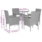 vidaXL Set de comedor jardín 5 pzas con cojines ratán PE acacia negro vidaXL Set de comedor jardín 5 pzas con cojines ratán PE acacia negro