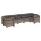 vidaXL Set de sofás de jardín 7 pzas con cojines ratán sintético gris vidaXL Set de sofás de jardín 7 pzas con cojines ratán sintético gris