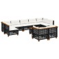 vidaXL Set de sofás de jardín 10 pzas cojines ratán sintético negro vidaXL Set de sofás de jardín 10 pzas cojines ratán sintético negro