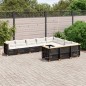 vidaXL Set de sofás de jardín 10 pzas cojines ratán sintético negro vidaXL Set de sofás de jardín 10 pzas cojines ratán sintético negro