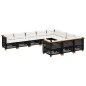 vidaXL Set de sofás de jardín 10 pzas cojines ratán sintético negro vidaXL Set de sofás de jardín 10 pzas cojines ratán sintético negro