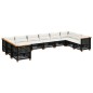 vidaXL Set de sofás de jardín 10 pzas cojines ratán sintético negro vidaXL Set de sofás de jardín 10 pzas cojines ratán sintético negro