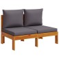 vidaXL Sofá jardín sin reposabrazos con cojines 2 plazas madera acacia vidaXL Sofá jardín sin reposabrazos con cojines 2 plazas madera acacia