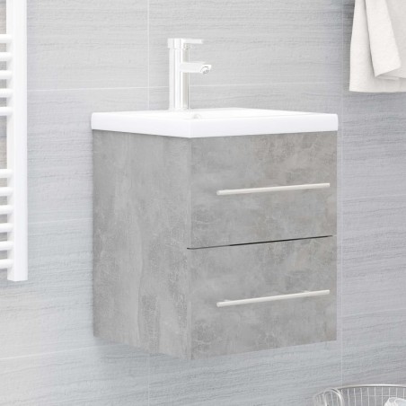 vidaXL Armario para lavabo madera contrachapada gris 41x38,5x48 cm
