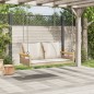 vidaXL Banco columpio con cojines ratán sintético beige 109x62x40 cm vidaXL Banco columpio con cojines ratán sintético beige 109x62x40 cm