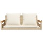 vidaXL Banco columpio con cojines ratán sintético beige 109x62x40 cm vidaXL Banco columpio con cojines ratán sintético beige 109x62x40 cm