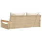 vidaXL Banco columpio con cojines ratán sintético beige 109x62x40 cm vidaXL Banco columpio con cojines ratán sintético beige 109x62x40 cm