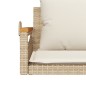 vidaXL Banco columpio con cojines ratán sintético beige 109x62x40 cm vidaXL Banco columpio con cojines ratán sintético beige 109x62x40 cm