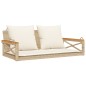 vidaXL Banco columpio con cojines ratán sintético beige 109x62x40 cm vidaXL Banco columpio con cojines ratán sintético beige 109x62x40 cm