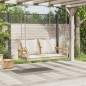 vidaXL Banco columpio con cojines ratán sintético beige 109x62x40 cm vidaXL Banco columpio con cojines ratán sintético beige 109x62x40 cm
