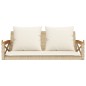 vidaXL Banco columpio con cojines ratán sintético beige 109x62x40 cm vidaXL Banco columpio con cojines ratán sintético beige 109x62x40 cm