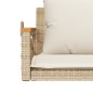 vidaXL Banco columpio con cojines ratán sintético beige 109x62x40 cm vidaXL Banco columpio con cojines ratán sintético beige 109x62x40 cm