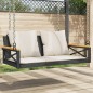 vidaXL Banco columpio con cojines ratán sintético negro 109x62x40 cm vidaXL Banco columpio con cojines ratán sintético negro 109x62x40 cm