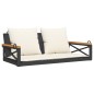vidaXL Banco columpio con cojines ratán sintético negro 109x62x40 cm vidaXL Banco columpio con cojines ratán sintético negro 109x62x40 cm