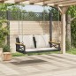 vidaXL Banco columpio con cojines ratán sintético negro 109x62x40 cm vidaXL Banco columpio con cojines ratán sintético negro 109x62x40 cm