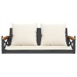 vidaXL Banco columpio con cojines ratán sintético negro 109x62x40 cm vidaXL Banco columpio con cojines ratán sintético negro 109x62x40 cm