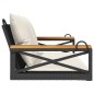 vidaXL Banco columpio con cojines ratán sintético negro 109x62x40 cm vidaXL Banco columpio con cojines ratán sintético negro 109x62x40 cm