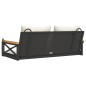 vidaXL Banco columpio con cojines ratán sintético negro 109x62x40 cm vidaXL Banco columpio con cojines ratán sintético negro 109x62x40 cm