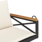 vidaXL Banco columpio con cojines ratán sintético negro 109x62x40 cm vidaXL Banco columpio con cojines ratán sintético negro 109x62x40 cm
