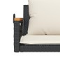 vidaXL Banco columpio con cojines ratán sintético negro 109x62x40 cm vidaXL Banco columpio con cojines ratán sintético negro 109x62x40 cm