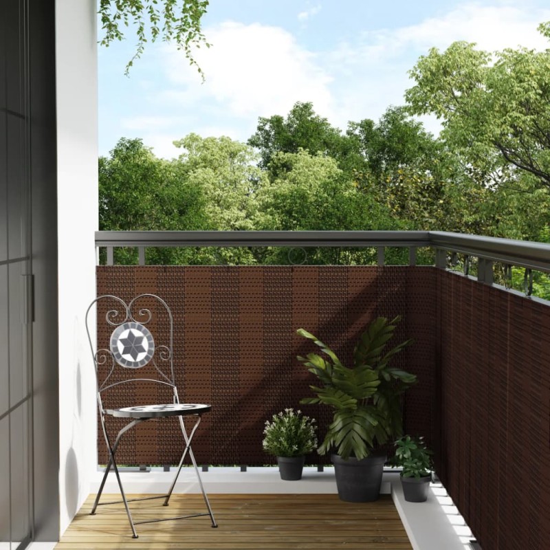vidaXL Toldo para balcón ratán sintético marrón y negro 300x90 cm vidaXL Toldo para balcón ratán sintético marrón y negro 300x90 cm