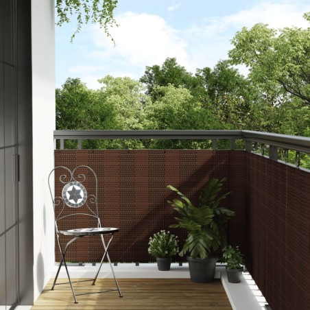 vidaXL Toldo para balcón ratán sintético marrón y negro 1000x100 cm