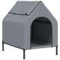 vidaXL Casa para perros tela Oxford y acero gris antracita