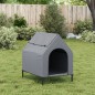 vidaXL Casa para perros tela Oxford y acero gris antracita