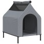 vidaXL Casa para perros tela Oxford y acero gris antracita