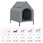 vidaXL Casa para perros tela Oxford y acero gris antracita