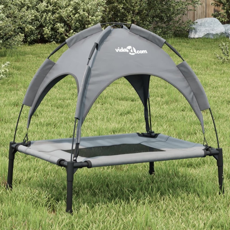vidaXL Cama para perros con dosel antracita tela oxford y acero vidaXL Cama para perros con dosel antracita tela oxford y acero