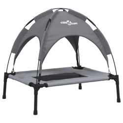 vidaXL Cama para perros con dosel antracita tela oxford y acero