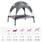 vidaXL Cama para perros con dosel antracita tela oxford y acero vidaXL Cama para perros con dosel antracita tela oxford y acero