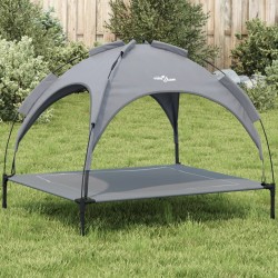 vidaXL Cama para perros con dosel antracita tela oxford y acero