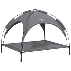 vidaXL Cama para perros con dosel antracita tela oxford y acero