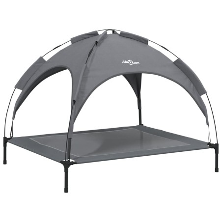vidaXL Cama para perros con dosel antracita tela oxford y acero
