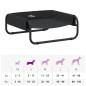 vidaXL Cama elevada para perros tela oxford y acero gris antracita