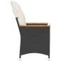 vidaXL Sillón reclinable de jardín con cojines ratán sintético negro