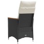 vidaXL Sillón reclinable de jardín con cojines ratán sintético negro