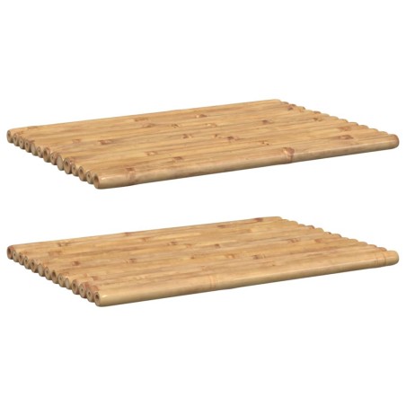 vidaXL Alfombrillas de baño 2 unidades bambú 70x50 cm