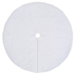 vidaXL Falda del árbol de Navidad blanca 122 cm cuero sintético