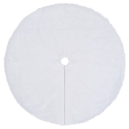 vidaXL Falda del árbol de Navidad blanca 122 cm cuero sintético