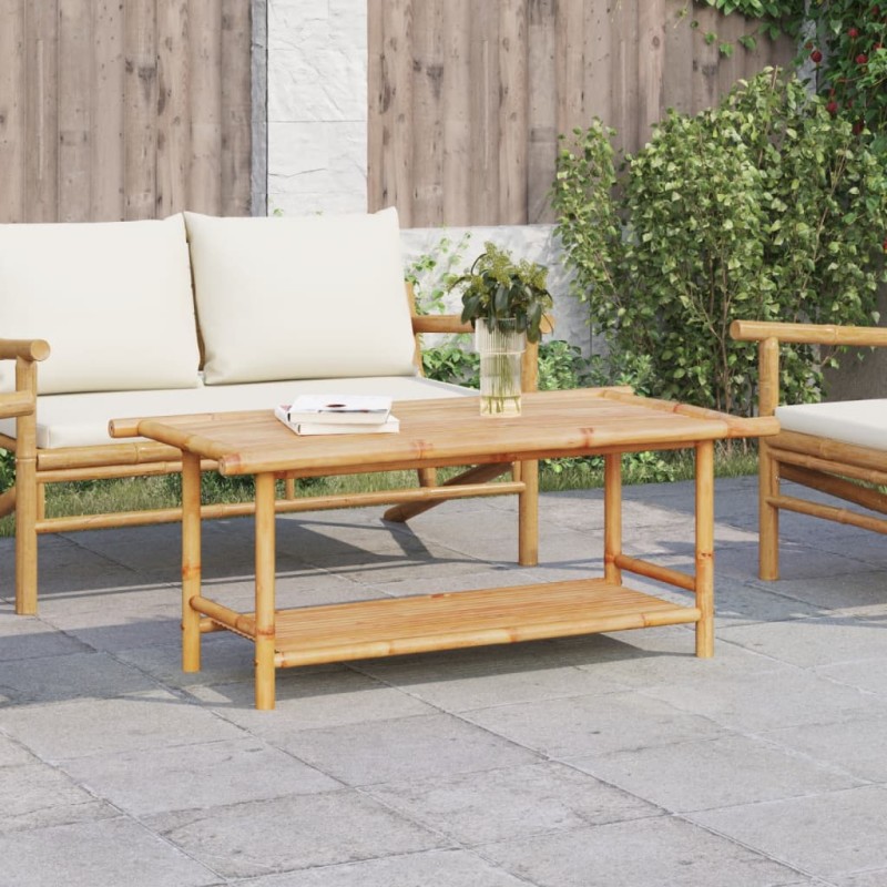 vidaXL Mesita de centro de bambú 110x55x45 cm