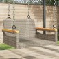 vidaXL Banco columpio de ratán sintético gris 63x62x40 cm