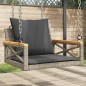 vidaXL Banco columpio con cojines ratán sintético gris 63x62x40 cm vidaXL Banco columpio con cojines ratán sintético gris 63x62x40 cm