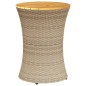 vidaXL Mesa de jardín forma de tambor ratán sintético y madera beige vidaXL Mesa de jardín forma de tambor ratán sintético y madera beige