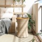 vidaXL Mesa de jardín forma de tambor ratán sintético y madera beige vidaXL Mesa de jardín forma de tambor ratán sintético y madera beige