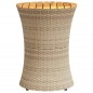 vidaXL Mesa de jardín forma de tambor ratán sintético y madera beige vidaXL Mesa de jardín forma de tambor ratán sintético y madera beige