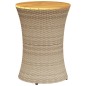 vidaXL Mesa de jardín forma de tambor ratán sintético y madera beige vidaXL Mesa de jardín forma de tambor ratán sintético y madera beige